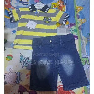 Nice Boys Lacoste Shirt With Jeans Shorts 3 to 6months