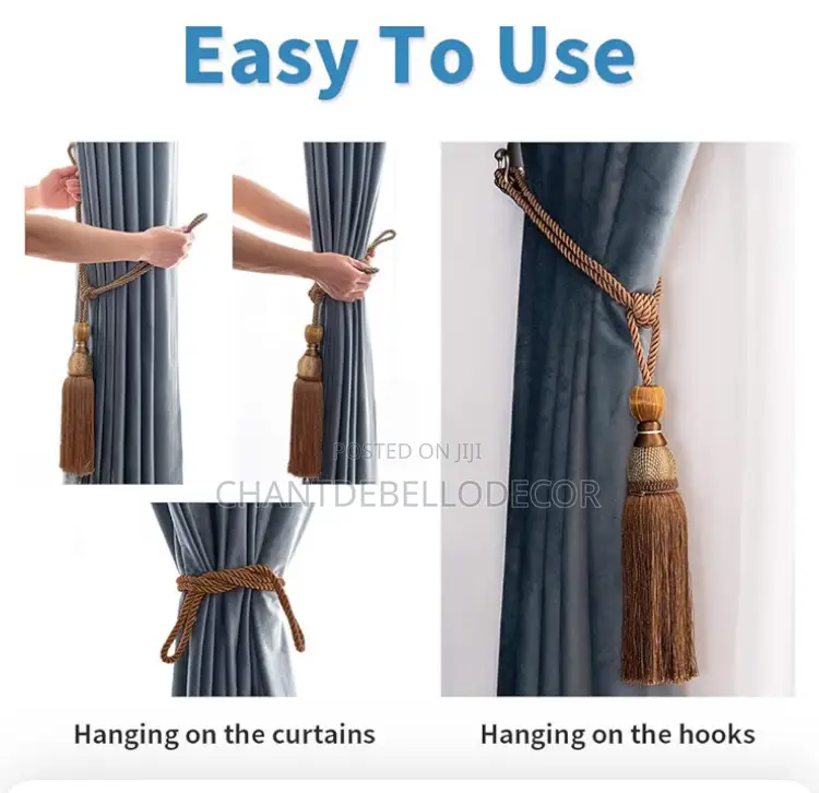 Luxury Tassel Rope Curtain Tieback 95ghc for 2pcs