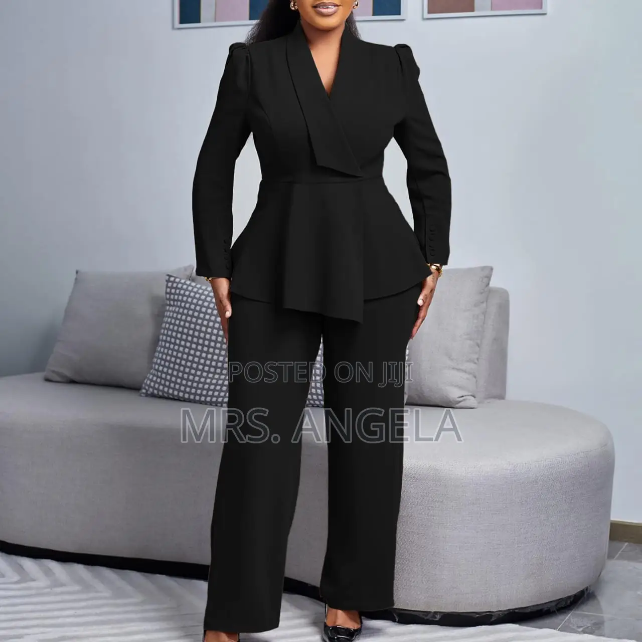 Long Sleeve Office Suit and Palazzo Trousers