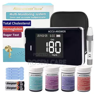 Accu Answer Machine Cholesterol Hb Glucose Uric Acid Monitor Device