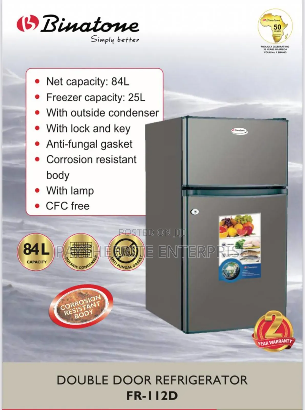 Quality Binatone Double Door Table Top Fridge