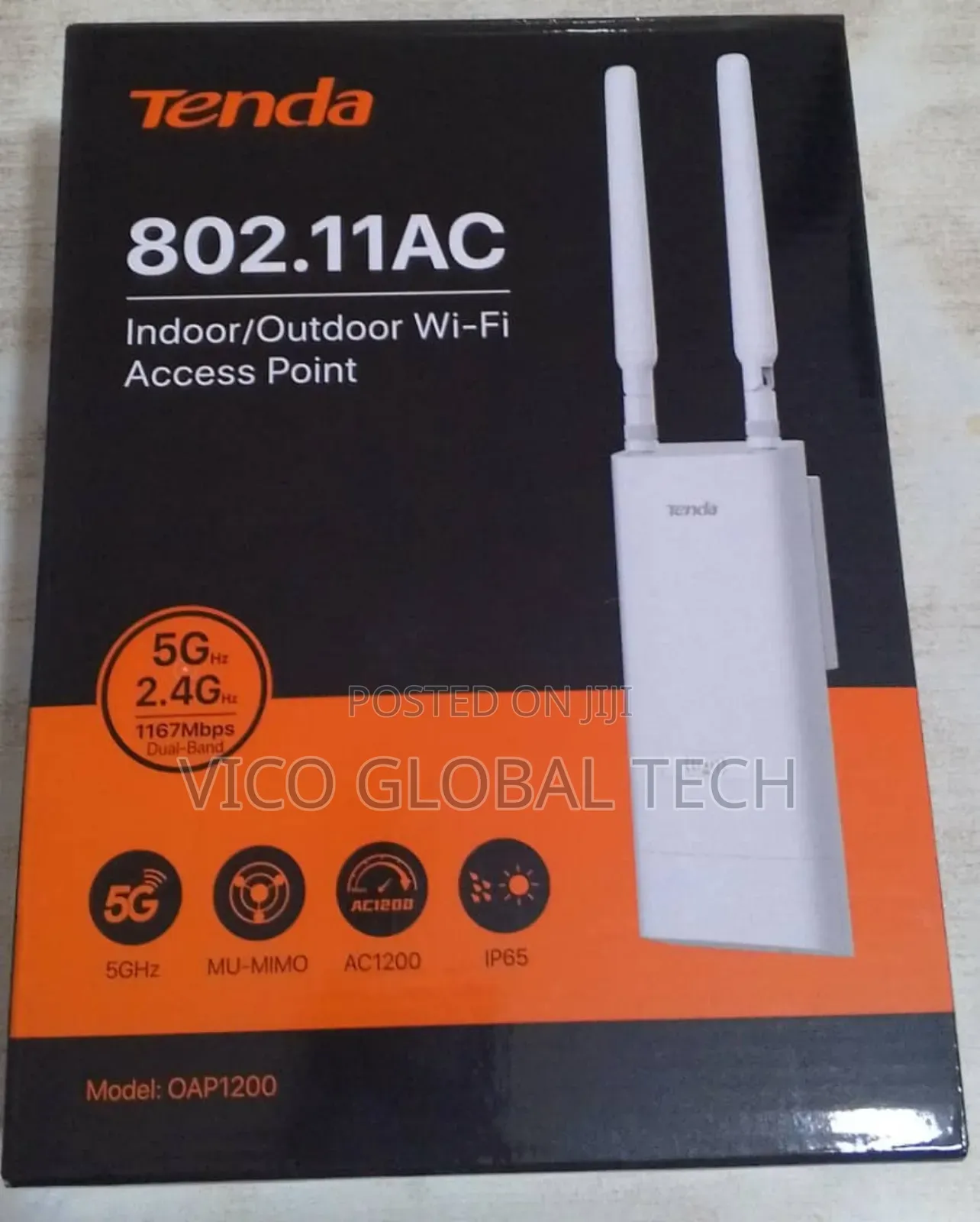 Tenda Oap1200 Ac1200 Indoor/Outdoor Wi-Fi Access Point.