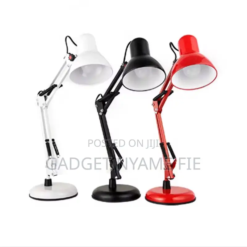 Metallic Long Neck Foldable Desk Top Lamp