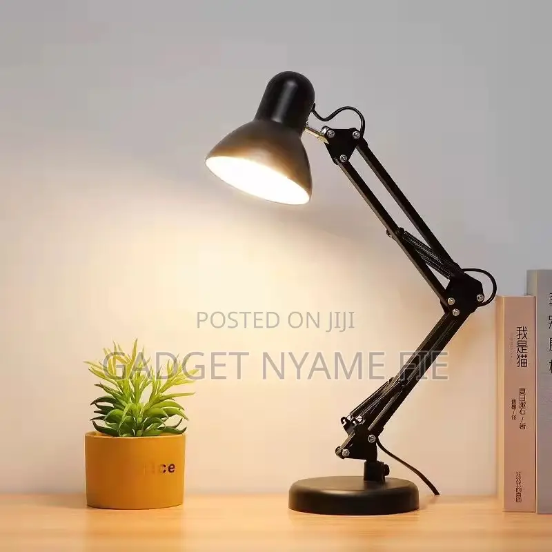 Metallic Long Neck Foldable Desk Top Lamp