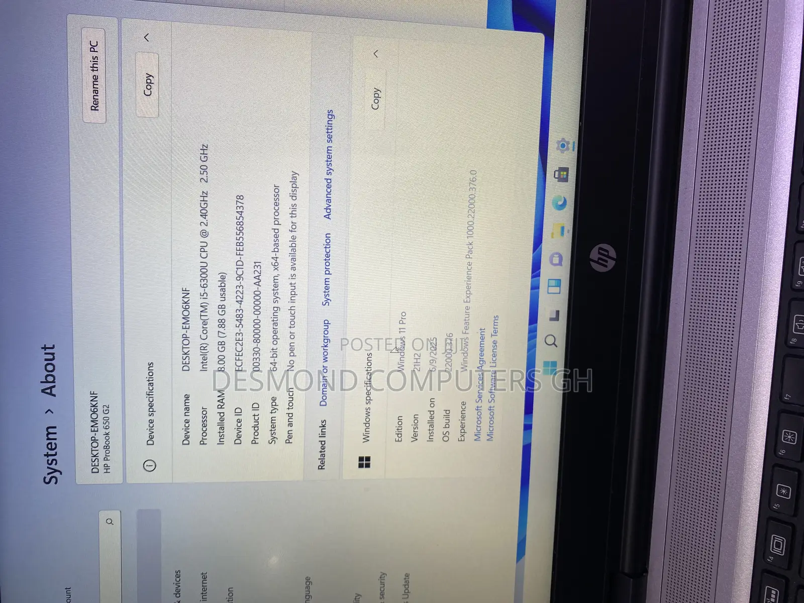 Laptop HP ProBook 650 G2 8GB Intel Core i5 SSD 128GB