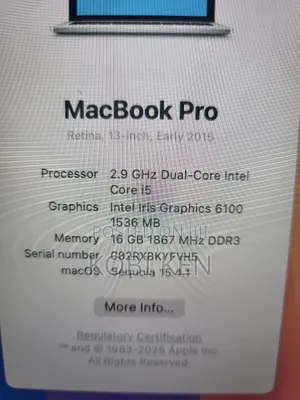 Laptop Apple MacBook Pro 2015 16GB Intel Core i5 SSD 1T