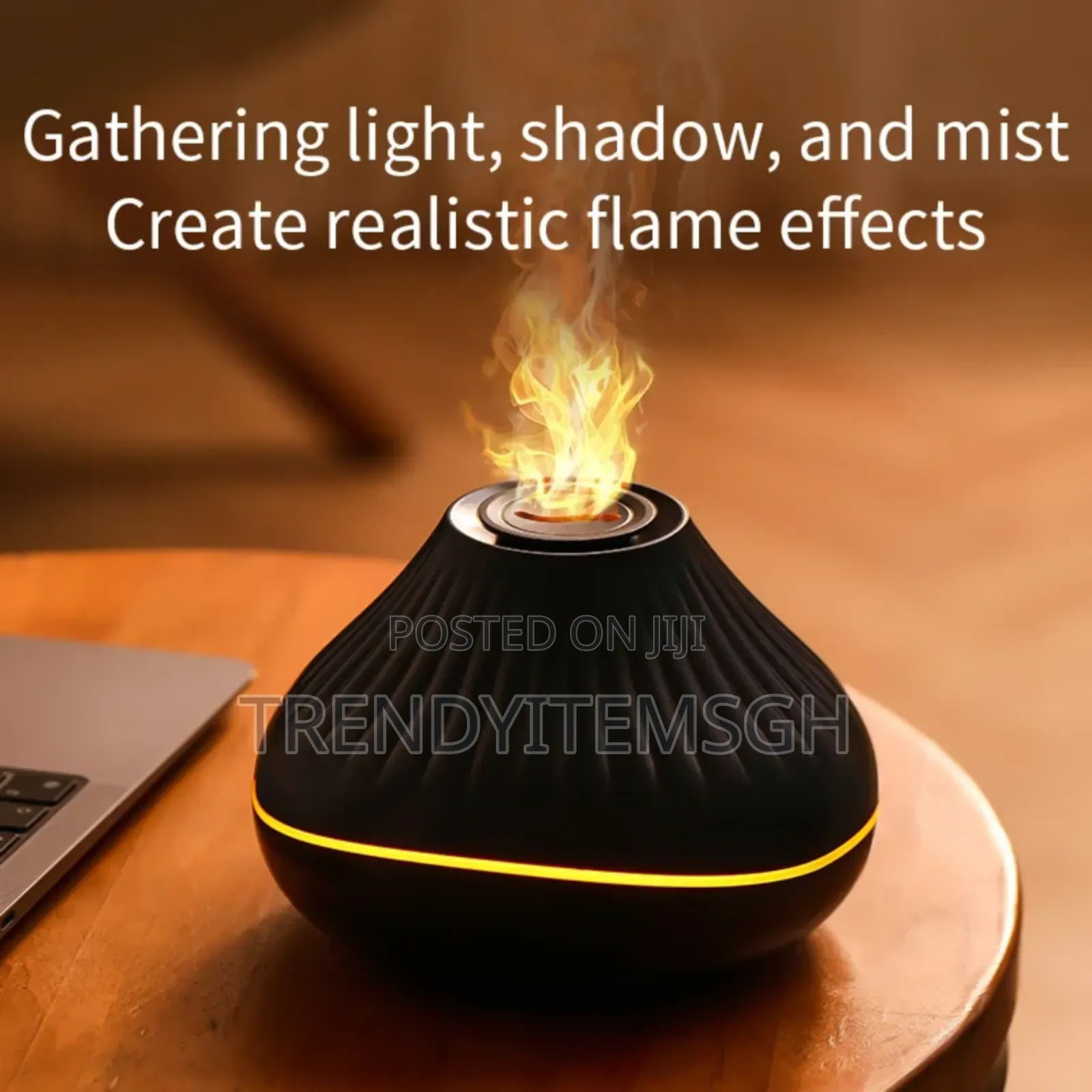 160ml Mini Water Mist Flame Diffuser Air Humidifier
