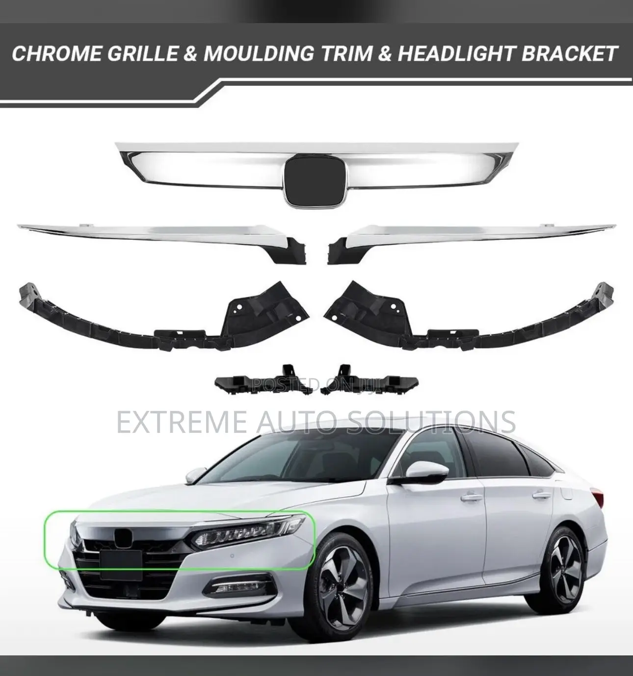 2018 Accord Chrome Grille & Moulding Trim & Bracket