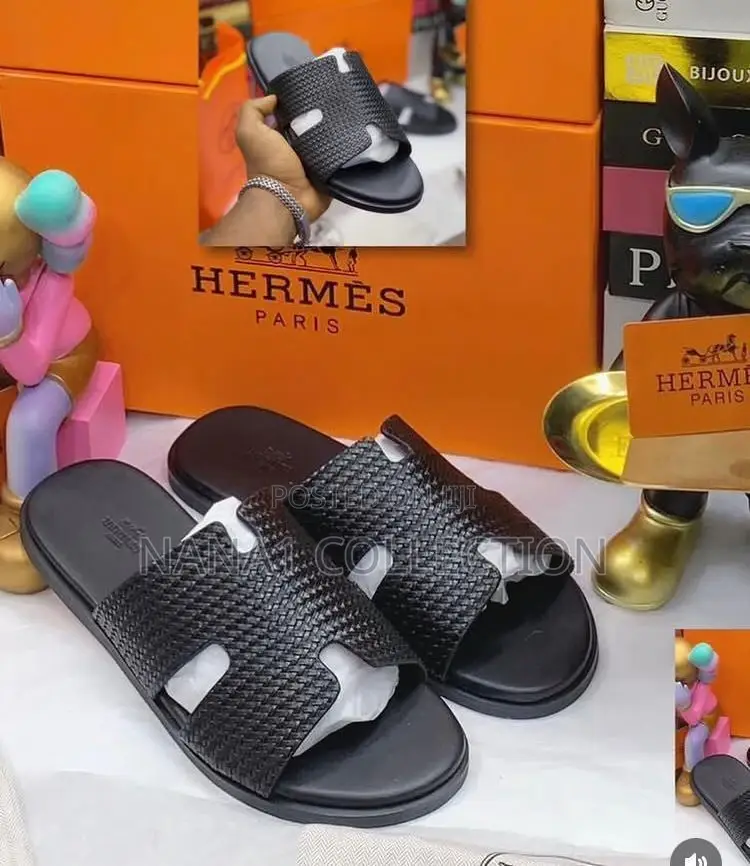 Men’S Hermes Leather Slippers