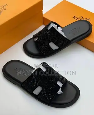 Men’S Hermes Leather Slippers