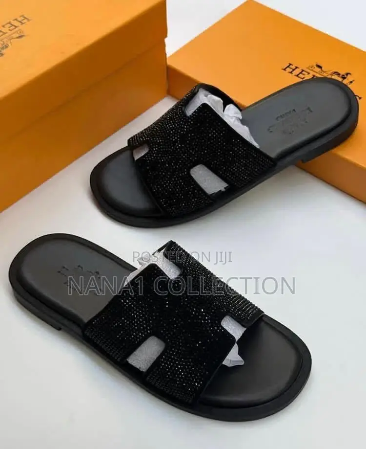 Men’S Hermes Leather Slippers