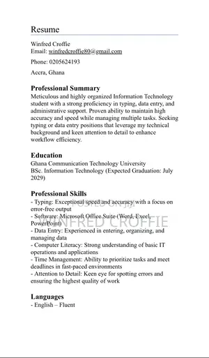 Computing IT CV