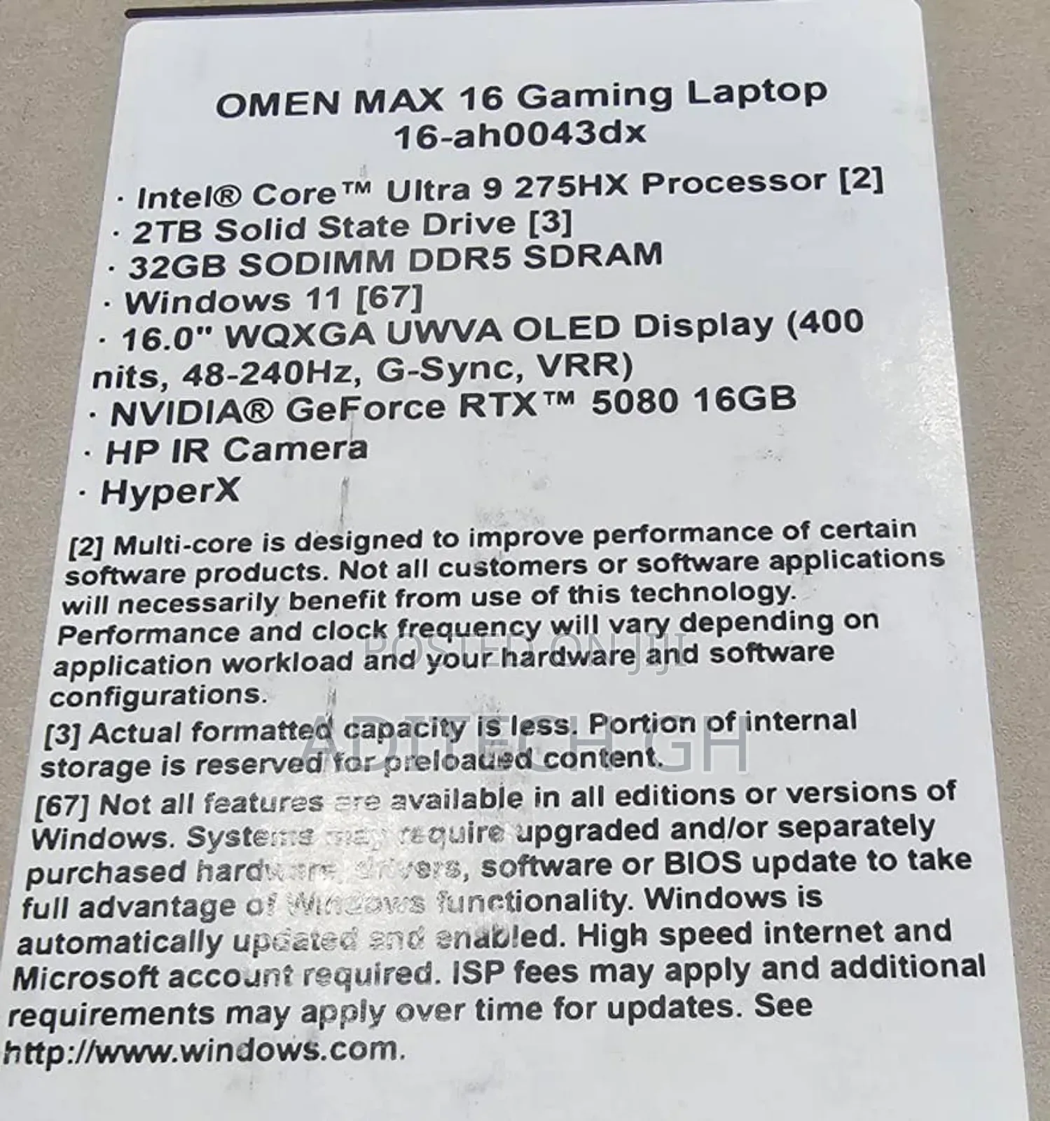 New Laptop HP Omen 16 32GB Intel Core Ultra 9 SSD 2T