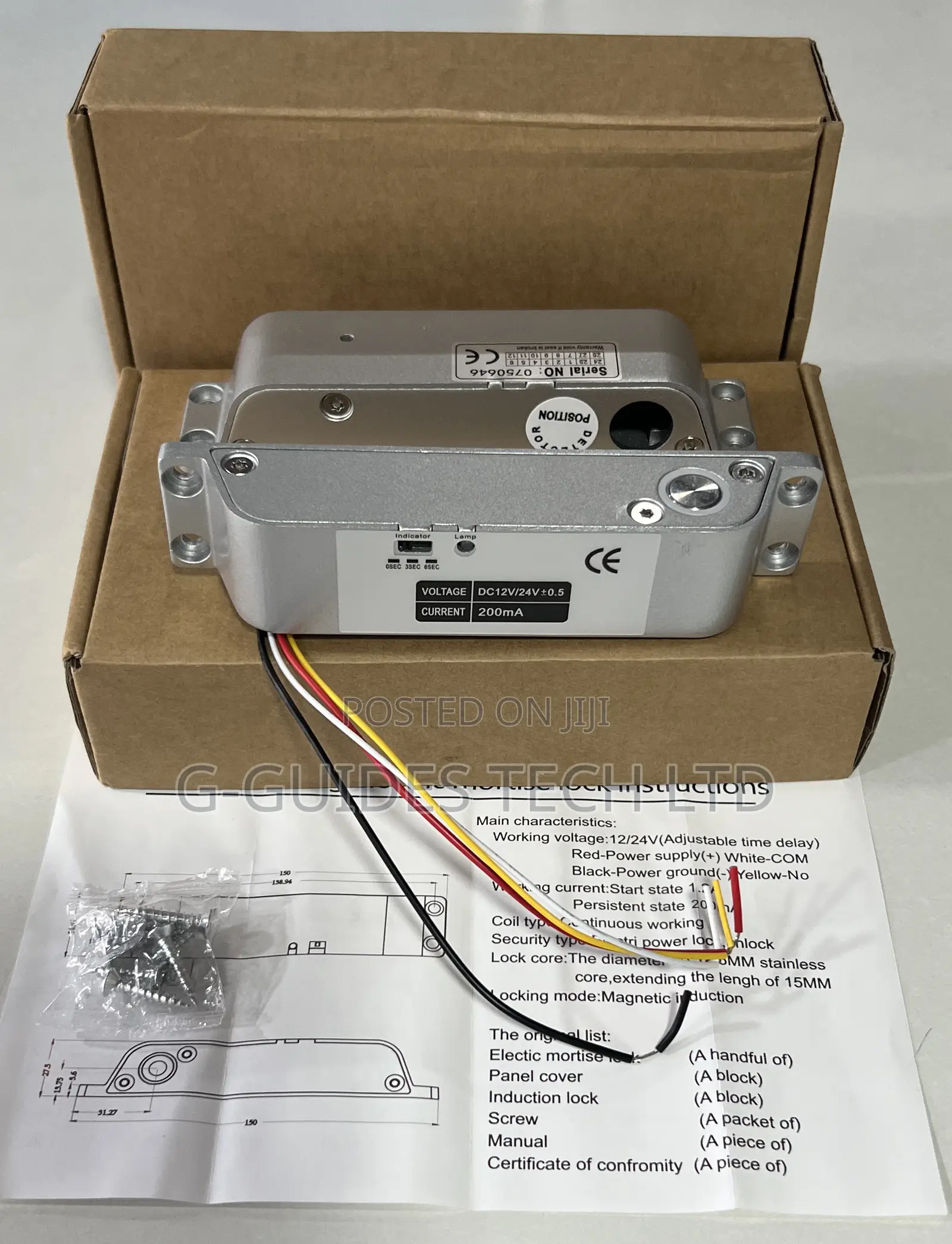 Electric Drop Bolt Lock for Frame Door Dc 12v-24v