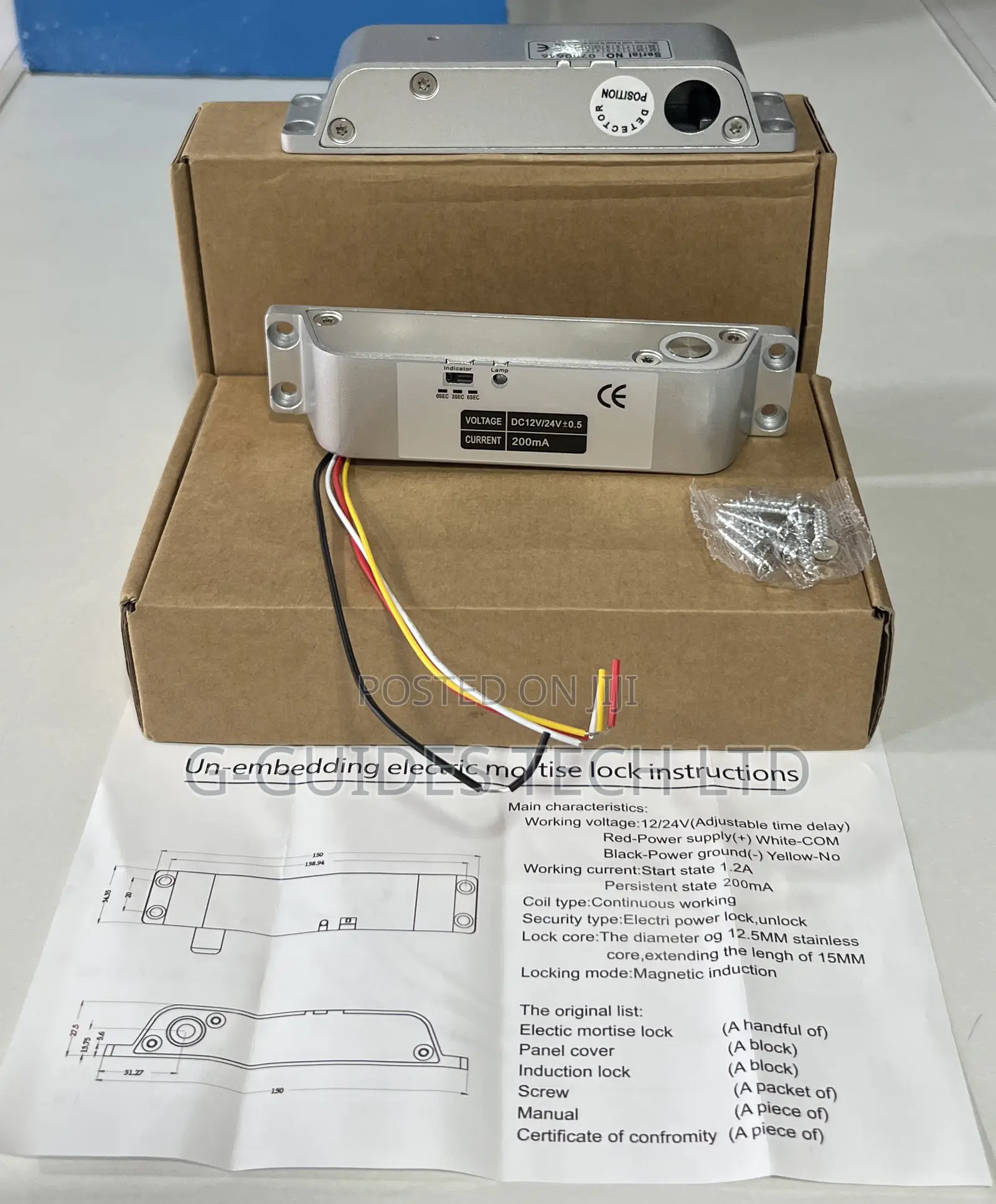Electric Drop Bolt Lock for Frame Door Dc 12v-24v