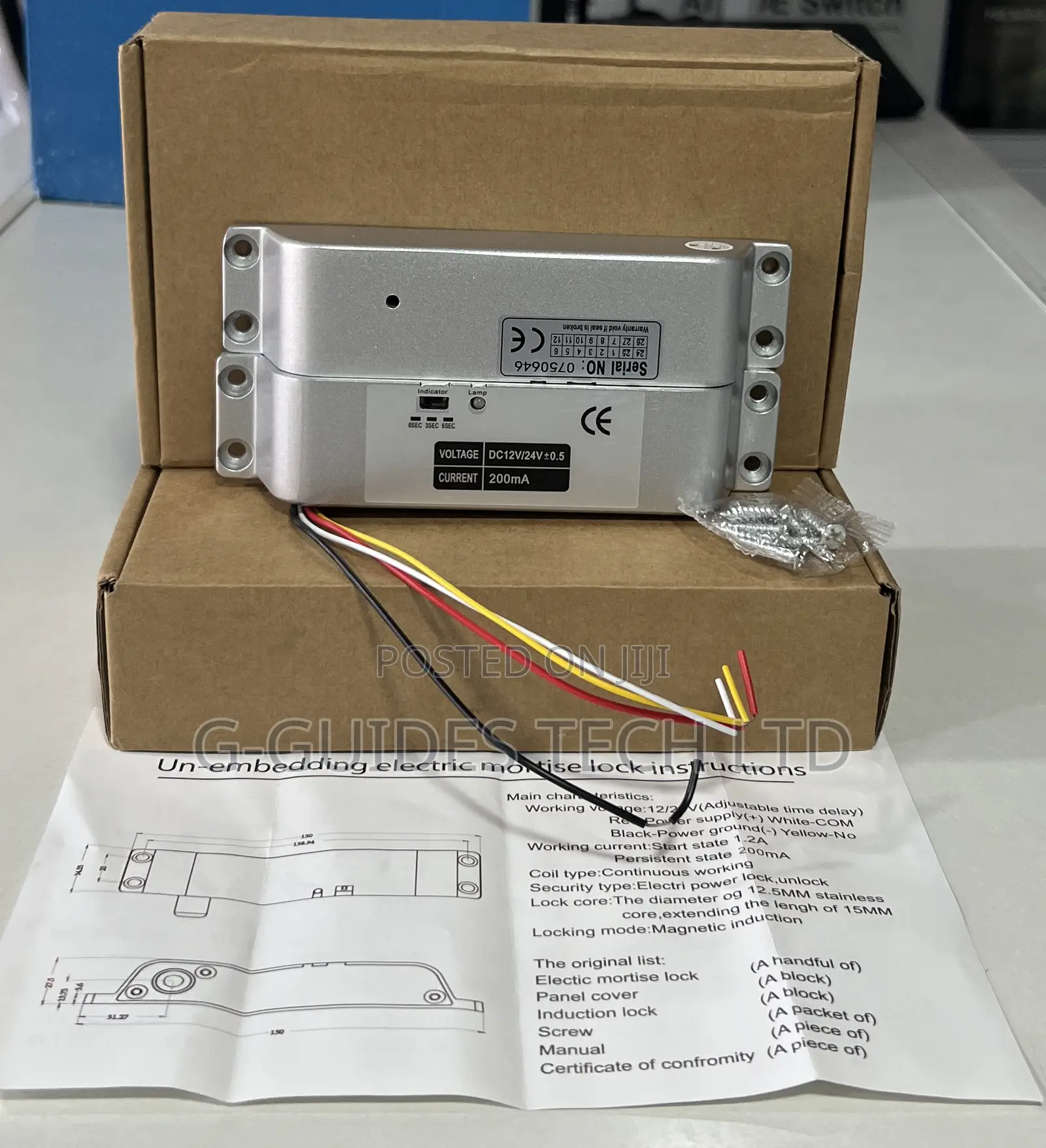 Electric Drop Bolt Lock for Frame Door Dc 12v-24v