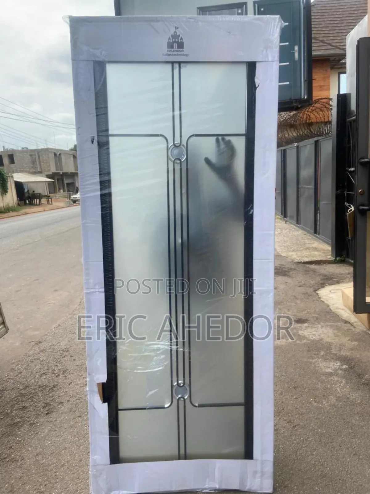 Black Middle Design Glass Door and Accessories