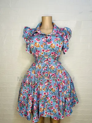 Floral Dress With Ruffled Sleeves