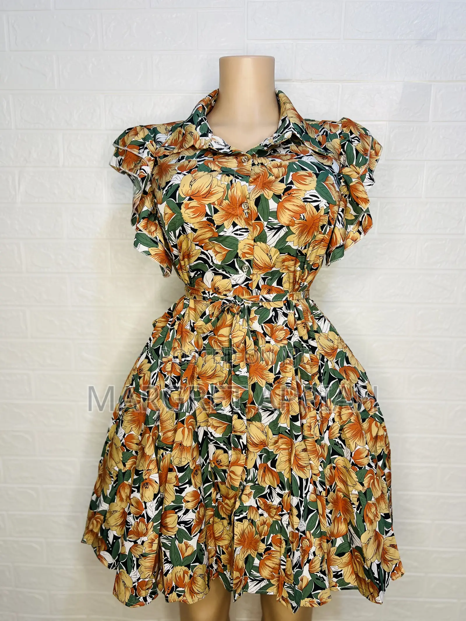 Floral Dress With Ruffled Sleeves