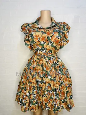 Floral Dress With Ruffled Sleeves