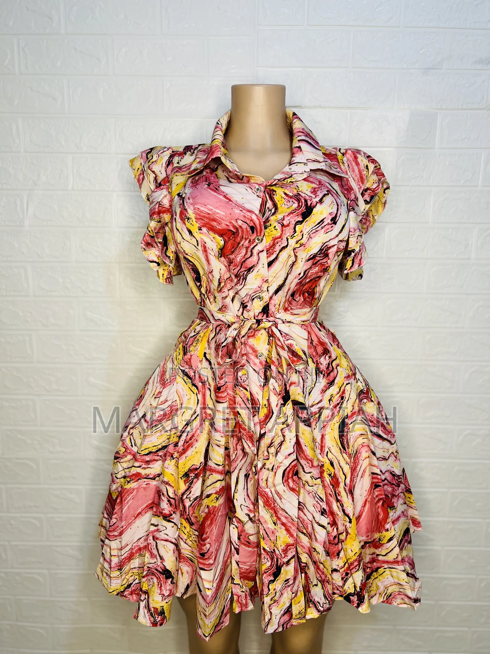 Floral Dress With Ruffled Sleeves