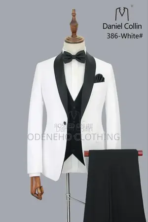 Luxurious Tuxedo All Black and White Suit