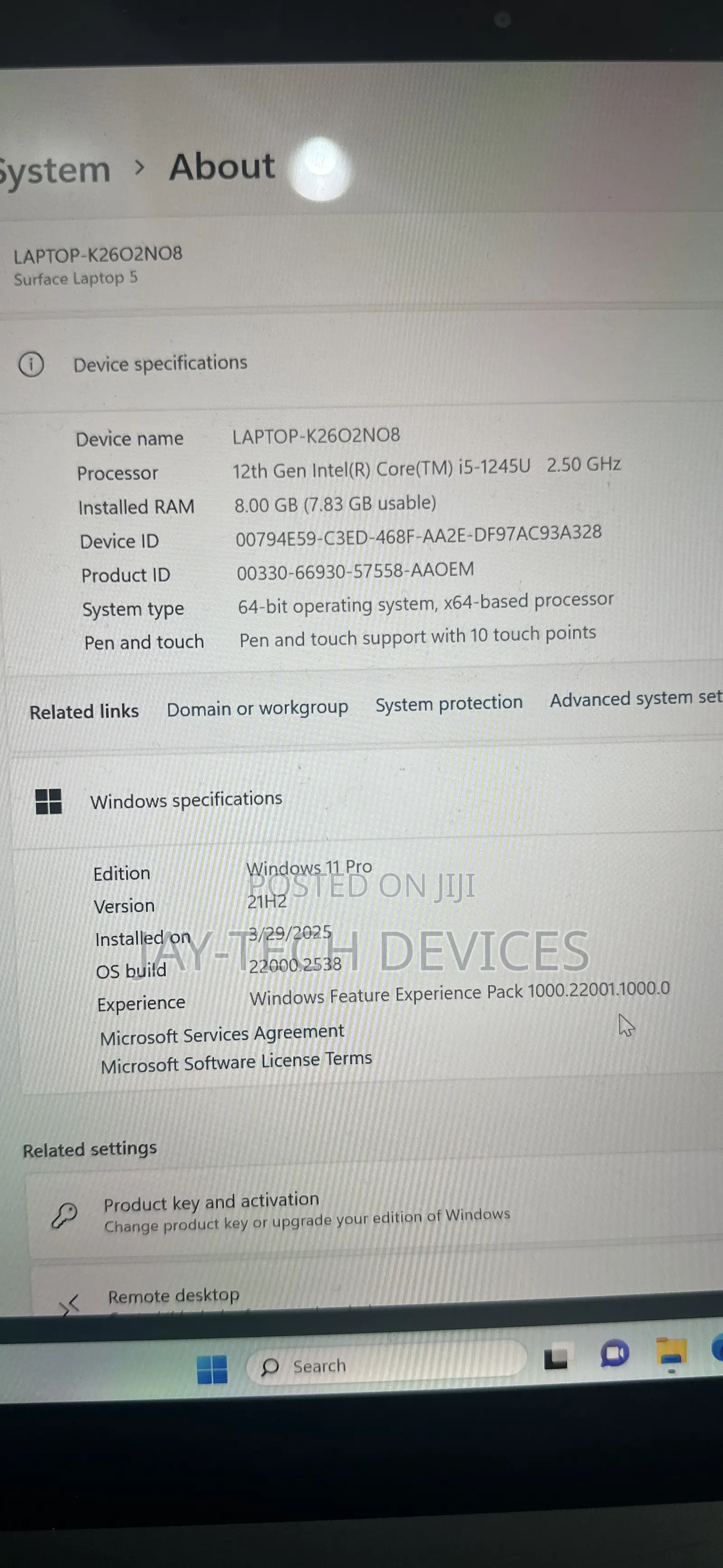 Laptop Microsoft Surface Laptop 5 8GB Intel Core I5 SSD 256GB