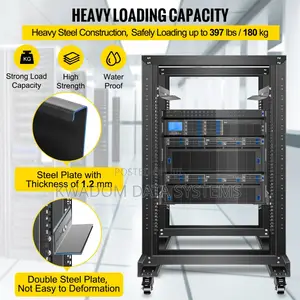 15u Open Frame Server Rack. 19" Width / 24" Depth