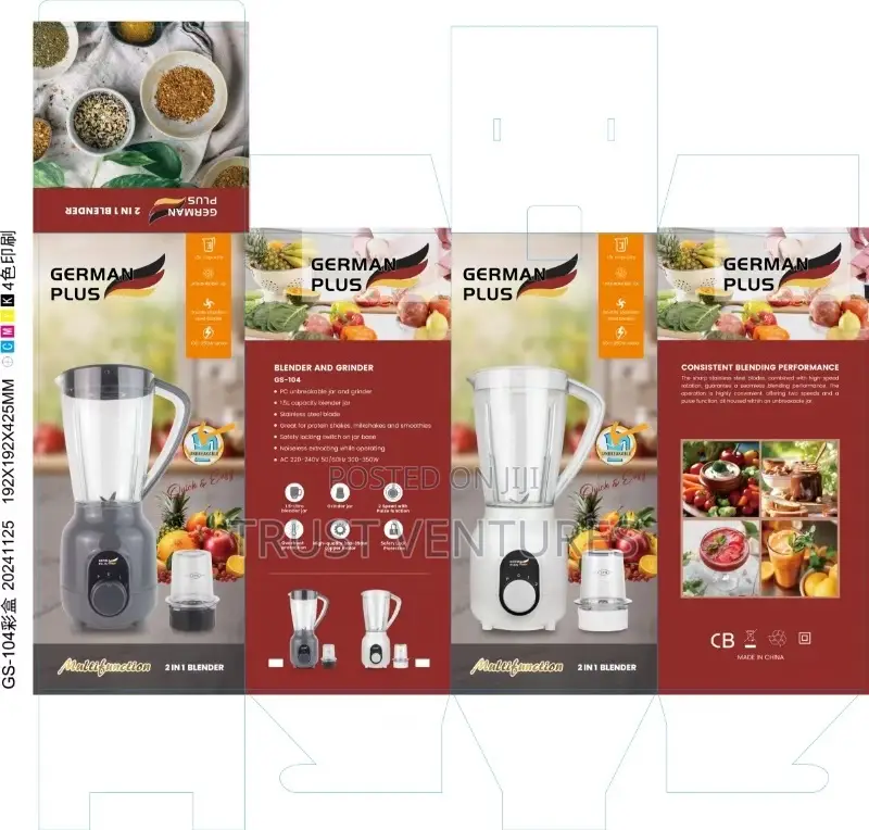 German Plus 2 in 1 Blender Unbreakable Jar