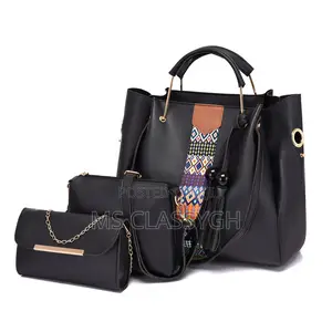 Three-Piece Set Large Crossbody Handbag Beads Tassel