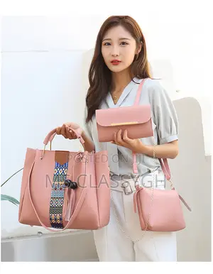 Three-Piece Set Large Crossbody Handbag Beads Tassel