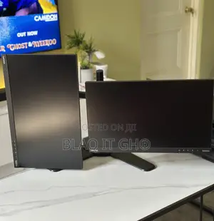 Dual 23” FHD Ips Lenovo Monitors With Dual Stand