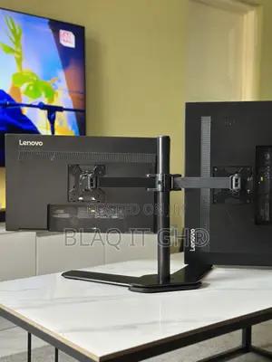 Dual 23” FHD Ips Lenovo Monitors With Dual Stand