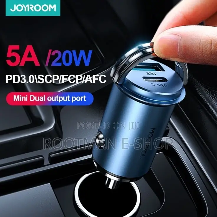 Joyroom C-A35 45w Mini 2-Port Ring-Pull Fast Car Charger
