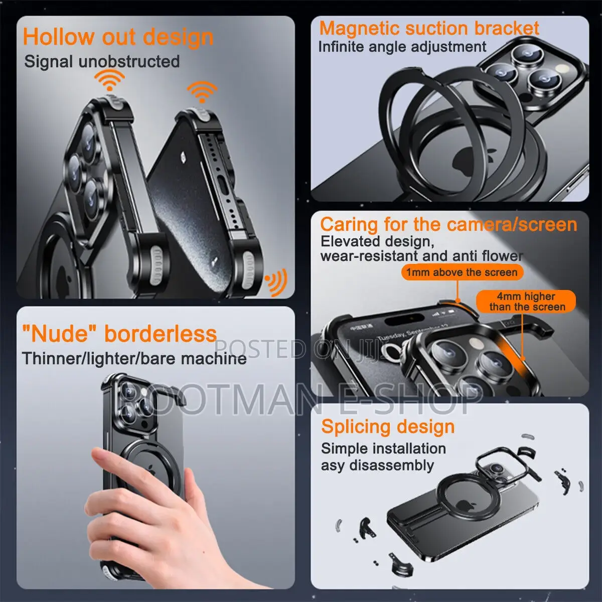 Ofocase Compatible With iPhone 15 Pro Max Frameless Case