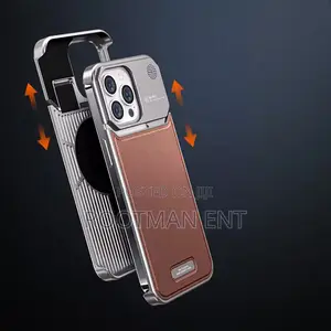 Photo - Luxury Leather Metal Phone Case for iPhone 13 14 15 Pro