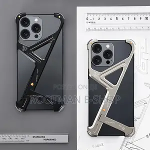 Metal Frameless iPhone Case With Stand,Geometric Design