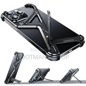 Metal Frameless iPhone Case With Stand,Geometric Design