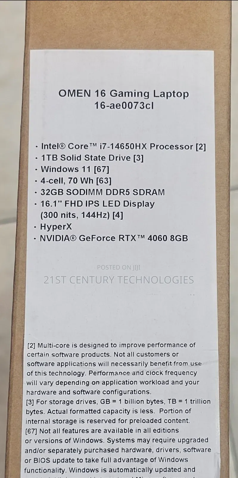 New Laptop HP Omen 16 32GB Intel Core i7 SSD 1T