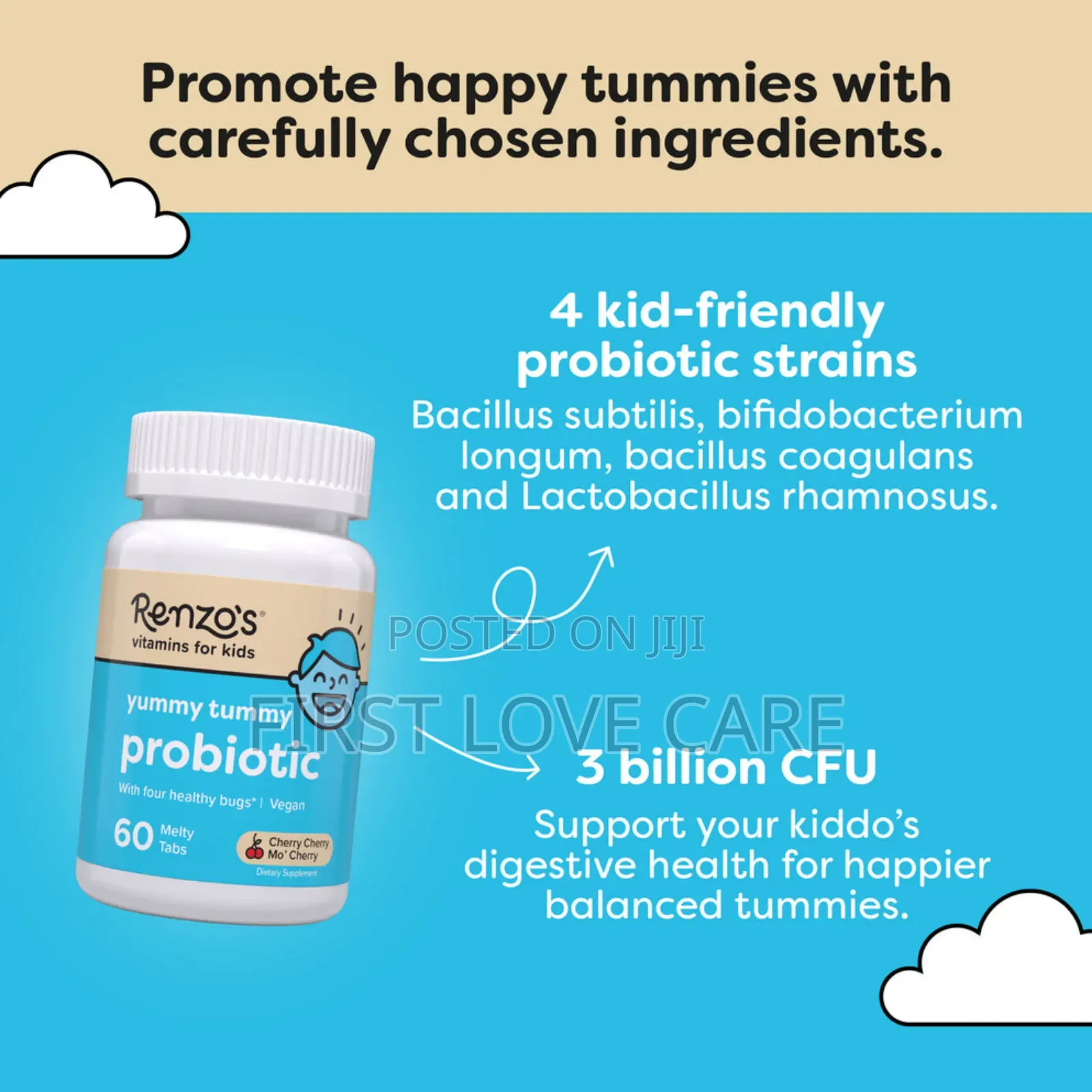 Renzo's Vitamins for Kids Probiotic Yummy Tummy