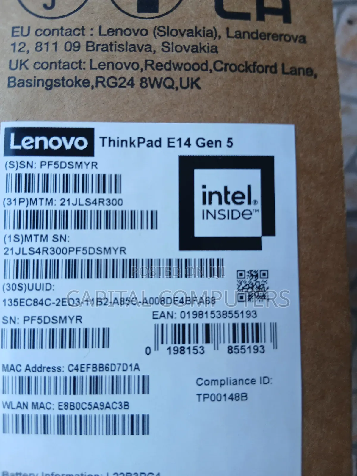 New Laptop Lenovo ThinkPad E14 G5 16GB Intel Core I7 SSD 512GB