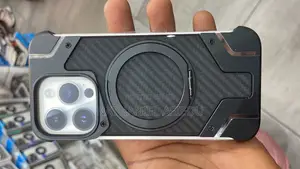 Magnetic Metal Rimless Carbon Fiber Stand Cases for iPhones