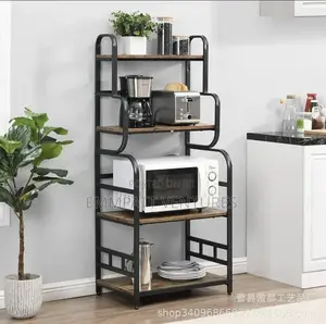 Metallic Wooden Kitchen Rack
