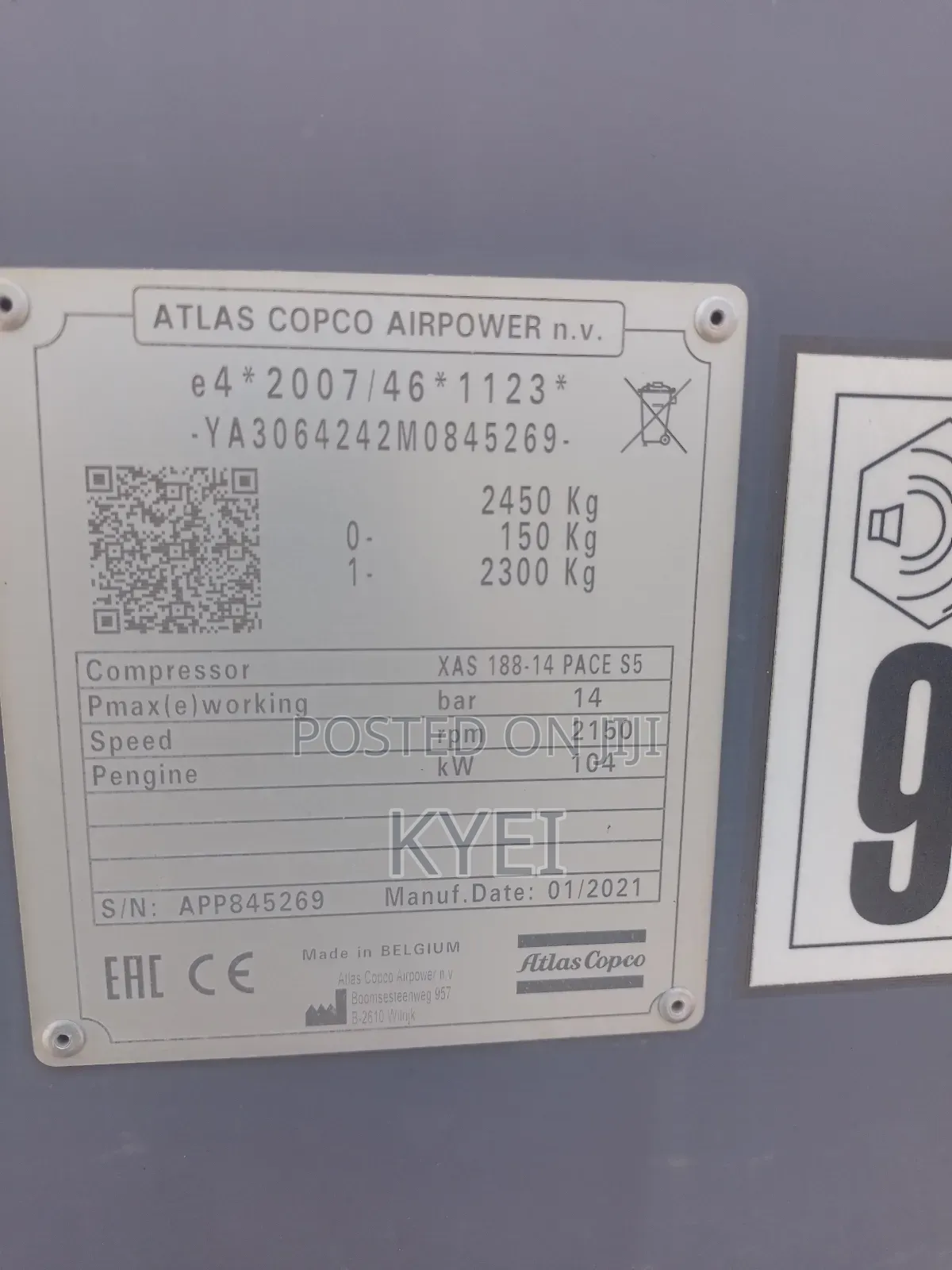 Atlas Copco Xas 188 Powerful Compressor