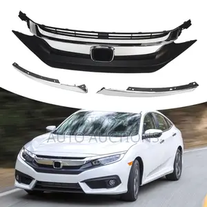 Photo - 2018 Civic Front Bumper Upper Grille W/Chrome Eyelid Molding