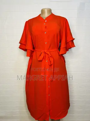 Red Dress With Puff Sleeves