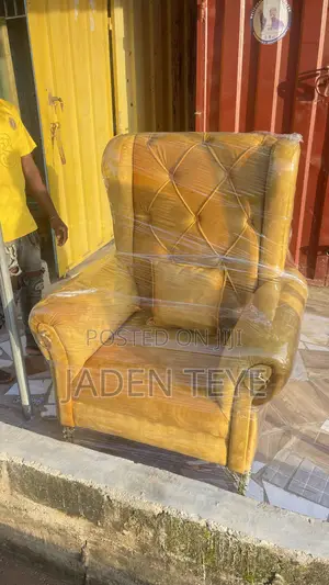 Yellow Fabric King Sofa(Free Delivery)
