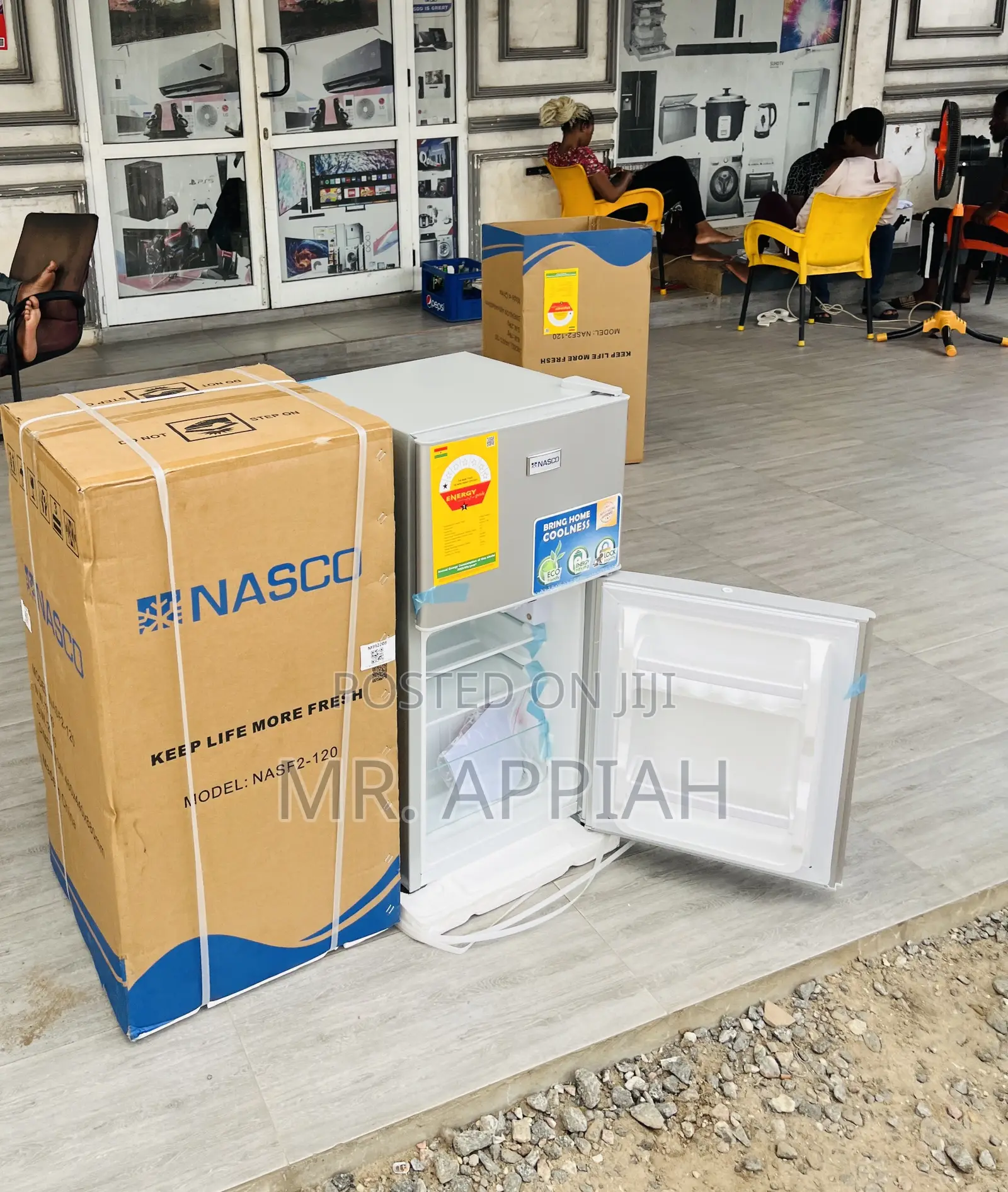 Double Door Electric Nasco Table Top Fridge(Grey)