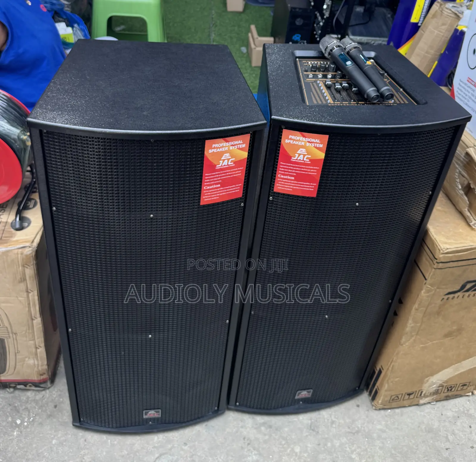 Jac Full Range Active Speaker (Pair) With 2 Microphones