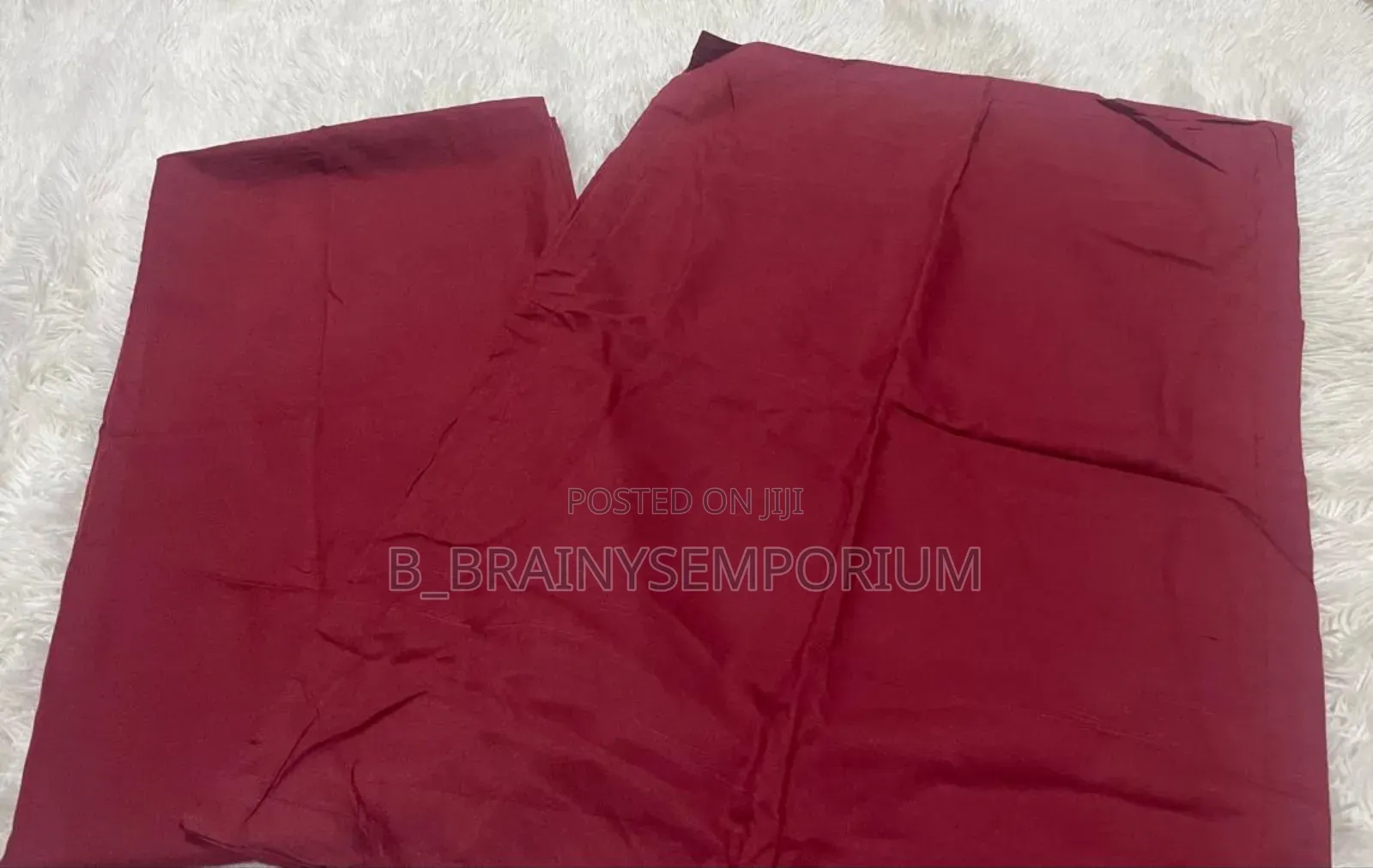 Plain Burgundy Bedsheet + 2 Pillow Cases